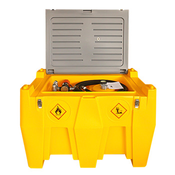 Site fuel tank package with protected pump compartment